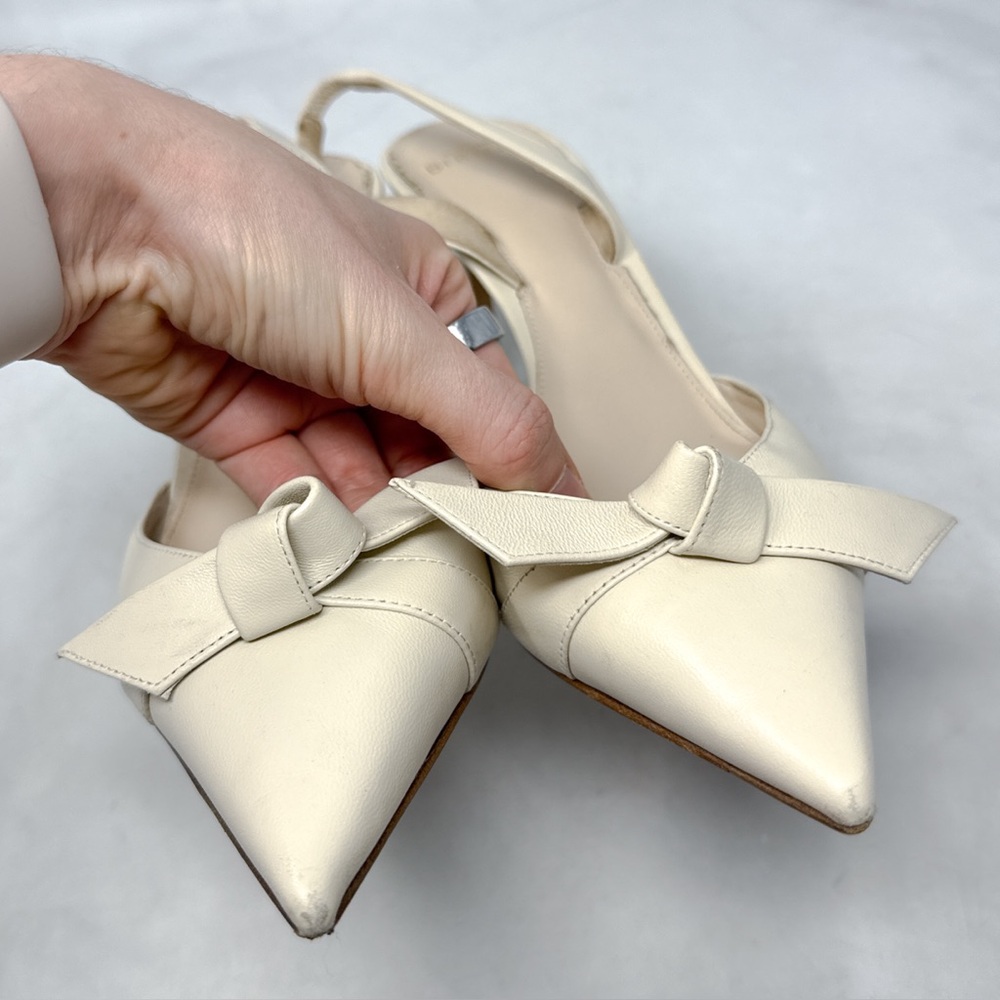 Alexandre Birman Clarita 85 Bow Knot Pointed Toe Slingback Pump Mid Heels 38.5 - Picture 6 of 16